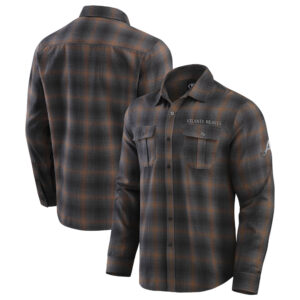 Men's Darius Rucker Collection by Fanatics Tan Atlanta Braves Classic Flannel Long Sleeve Button-Up Shirt