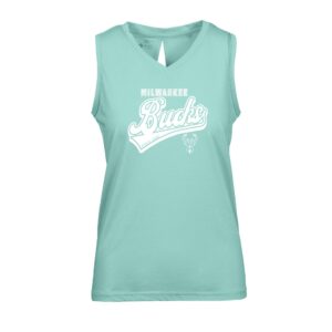Women's Levelwear Mint Milwaukee Bucks Paisley Sweep V-Neck Tank Top