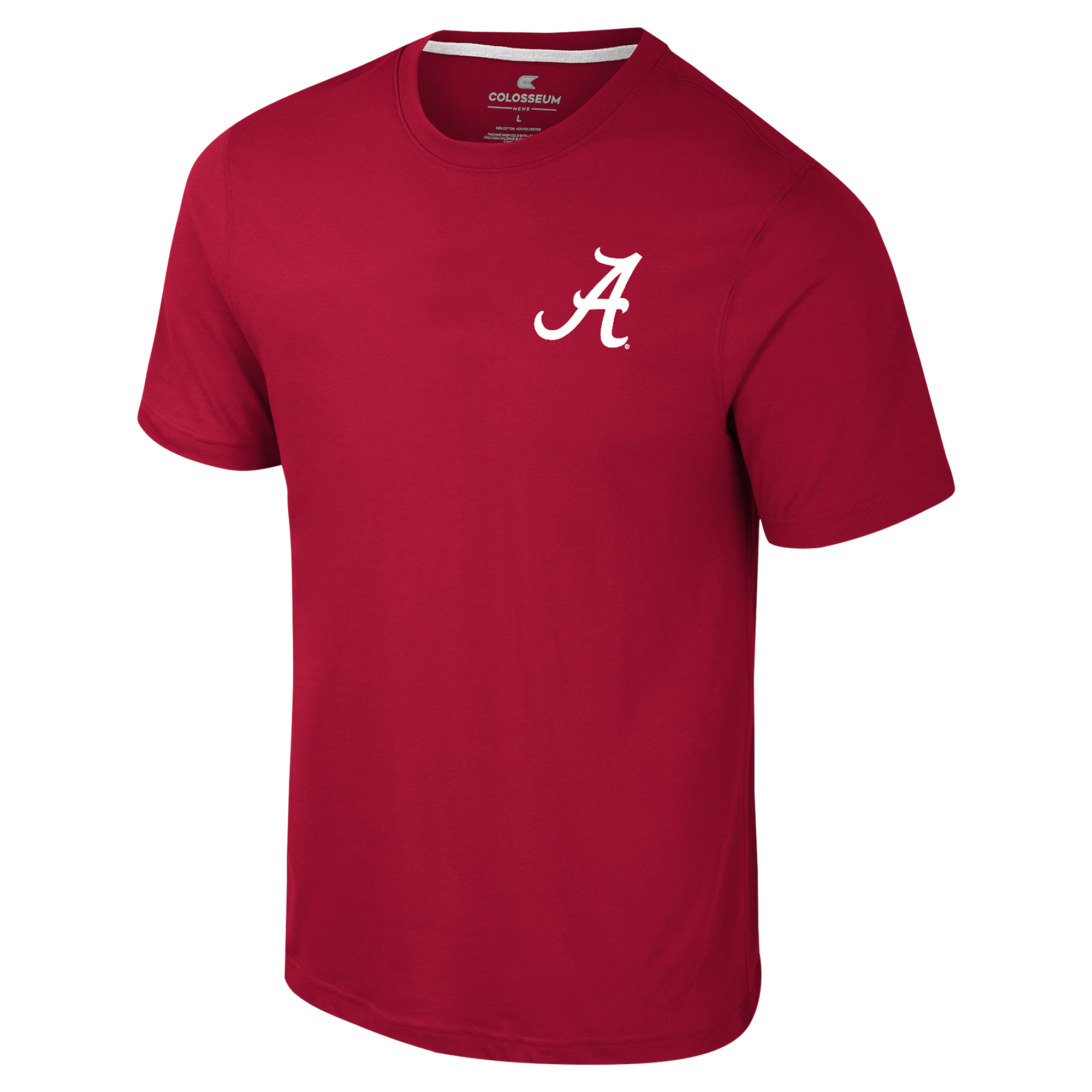 Men's Colosseum Crimson Alabama Crimson Tide Logo Lockup 2-Hit Active Blend T-Shirt - Image 3