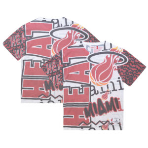 Men's Mitchell & Ness  White Miami Heat Jumbotron 2.0 Sublimated T-Shirt