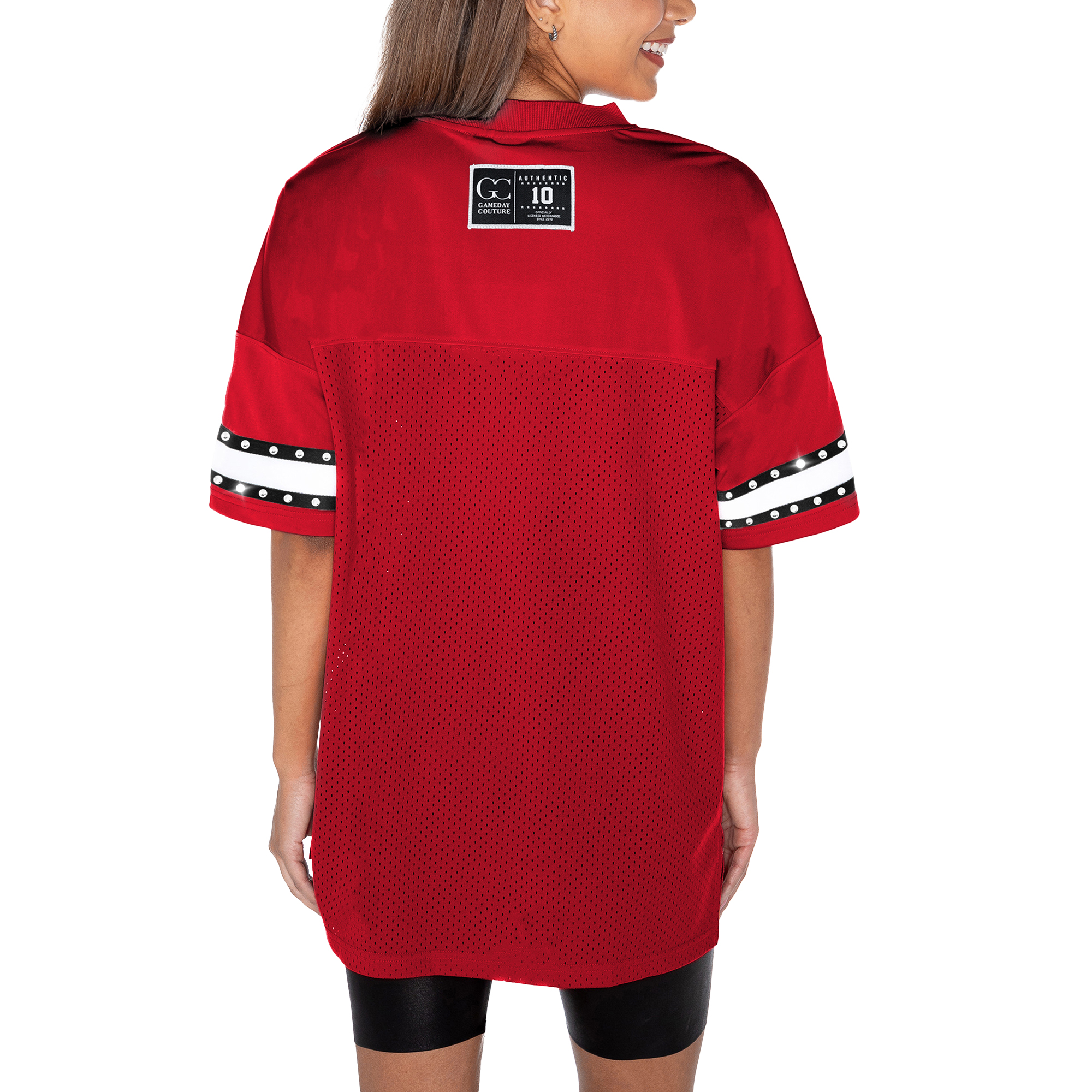 Women's Gameday Couture Red Nebraska Huskers Until Kickoff Rhinestone Fashion T-Shirt - Image 7