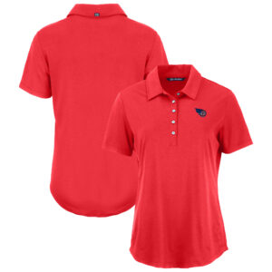 Women's Cutter & Buck Red Tennessee Titans Stars and Stripes Coastline Epic Comfort Eco Recycled Polo