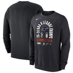 Men's Nike Black Oklahoma City Blue 2024 NBA G-League Champions Fleece Crewneck Pullover Sweatshirt