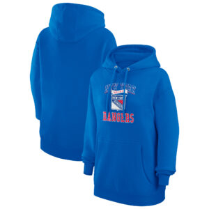Women's G-III 4Her by Carl Banks Blue New York Rangers Team Logo Tri-Blend Fleece Pullover Hoodie