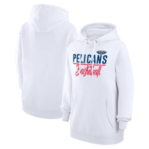 Women's G-III 4Her by Carl Banks White New Orleans Pelicans Graphics Fleece Pullover Hoodie