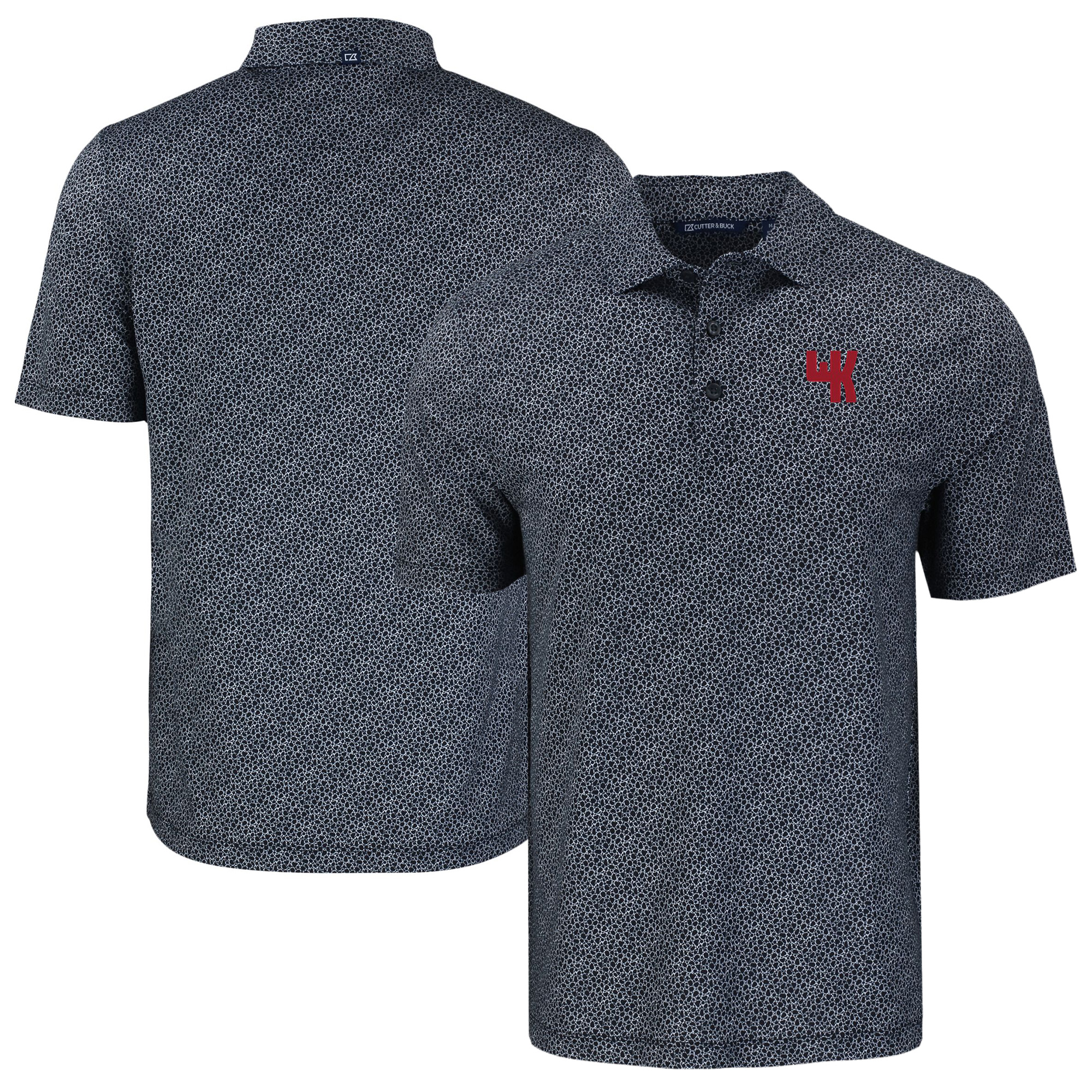 Men's Cutter & Buck Black Western Kentucky Hilltoppers Pike Eco Pebble Print Stretch Recycled Polo