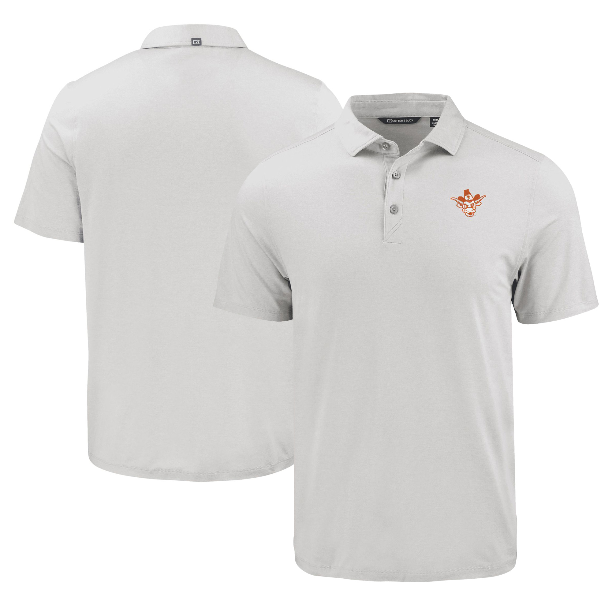 Men's Cutter & Buck Gray Texas Longhorns Coastline Epic Comfort Eco Recycled Polo - Image 5