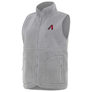 Women's Antigua Gray Arizona Diamondbacks Nostalgic Full-Zip Vest