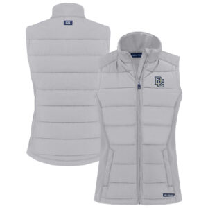 Women's Cutter & Buck  Gray Washington Nationals  Evoke Hybrid Eco PrimaLoft Softshell Recycled Full-Zip Vest