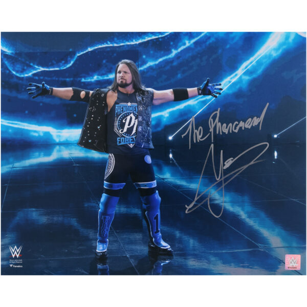 AJ Styles Autographed 16" x 20" Arms Out Photo with "The Phenomenal" Inscription