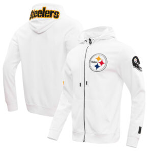 Men's Pro Standard White Pittsburgh Steelers Classic Full-Zip Hoodie