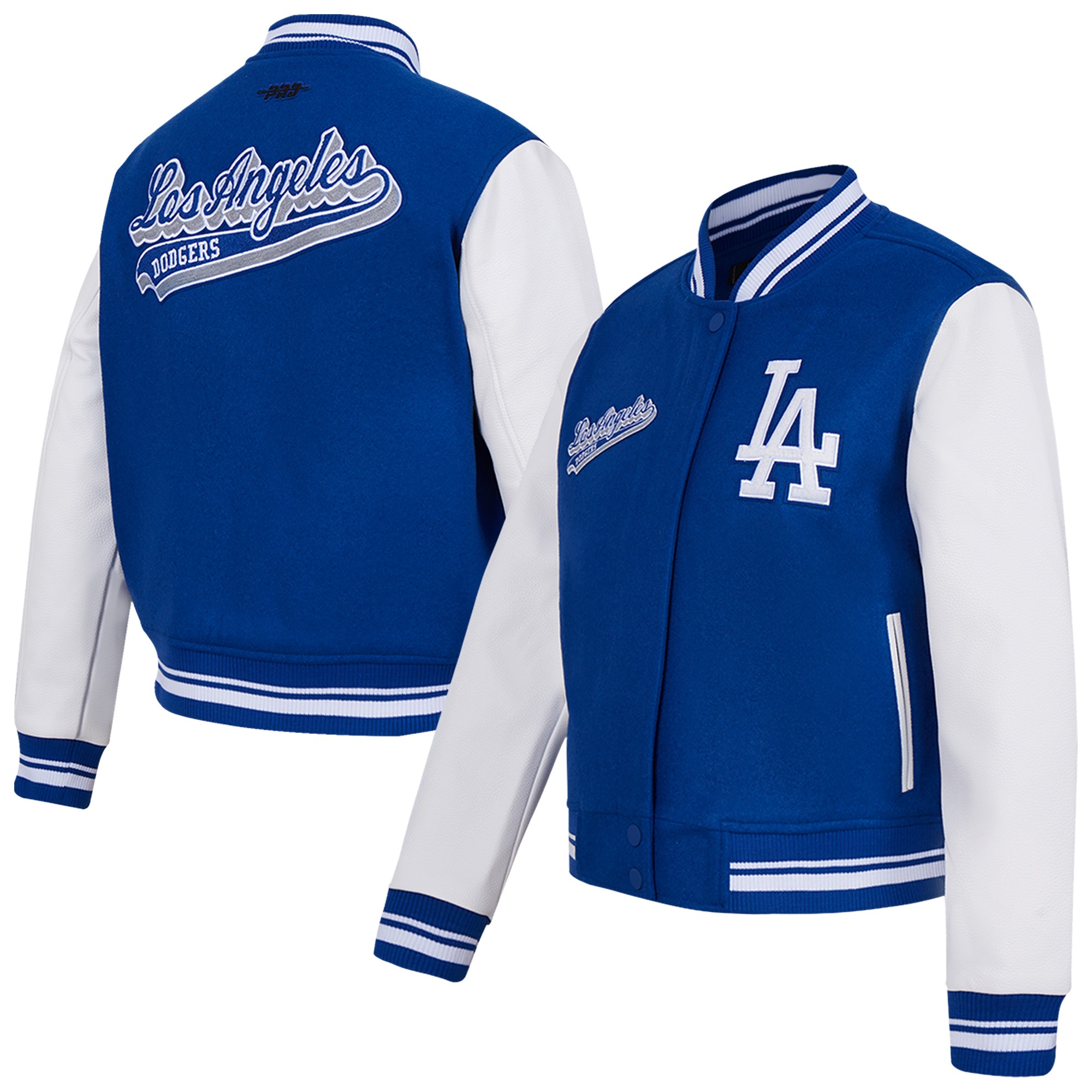 Women's Pro Standard Royal Los Angeles Dodgers Script Tail Full-Zip Varsity Jacket