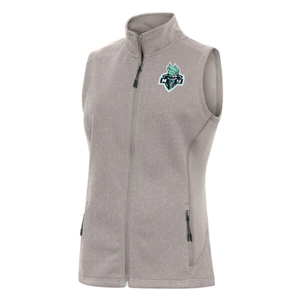 Women's Antigua Gray New York Liberty Course Full-Zip Vest
