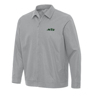 Men's Antigua Gray New York Jets Pivot Full-Zip Jacket
