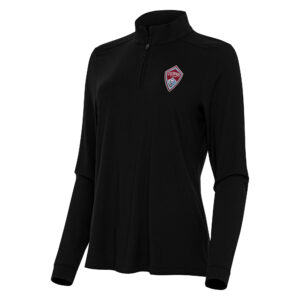 Women's Antigua Black Colorado Rapids Logo Intent Quarter-Zip Top