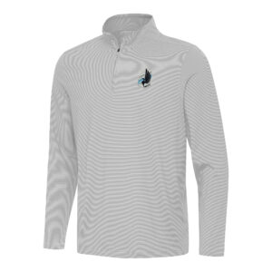 Men's Antigua Gray Minnesota United FC Twine Quarter-Zip Jacket