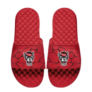 Youth ISlide Red NC State Wolfpack Shattered Slide Sandals