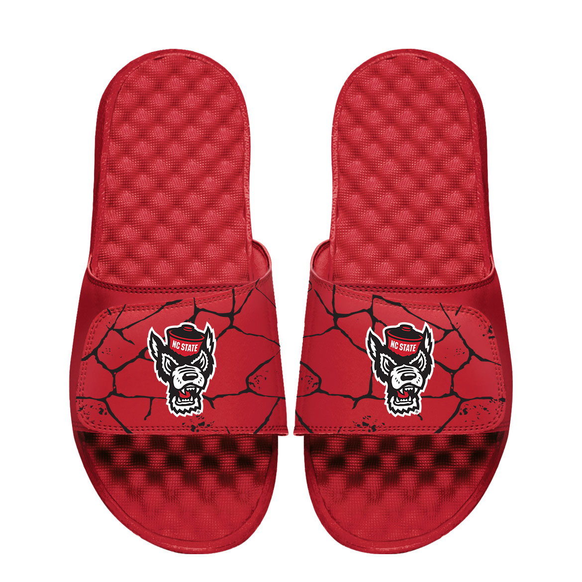 Youth ISlide Red NC State Wolfpack Shattered Slide Sandals