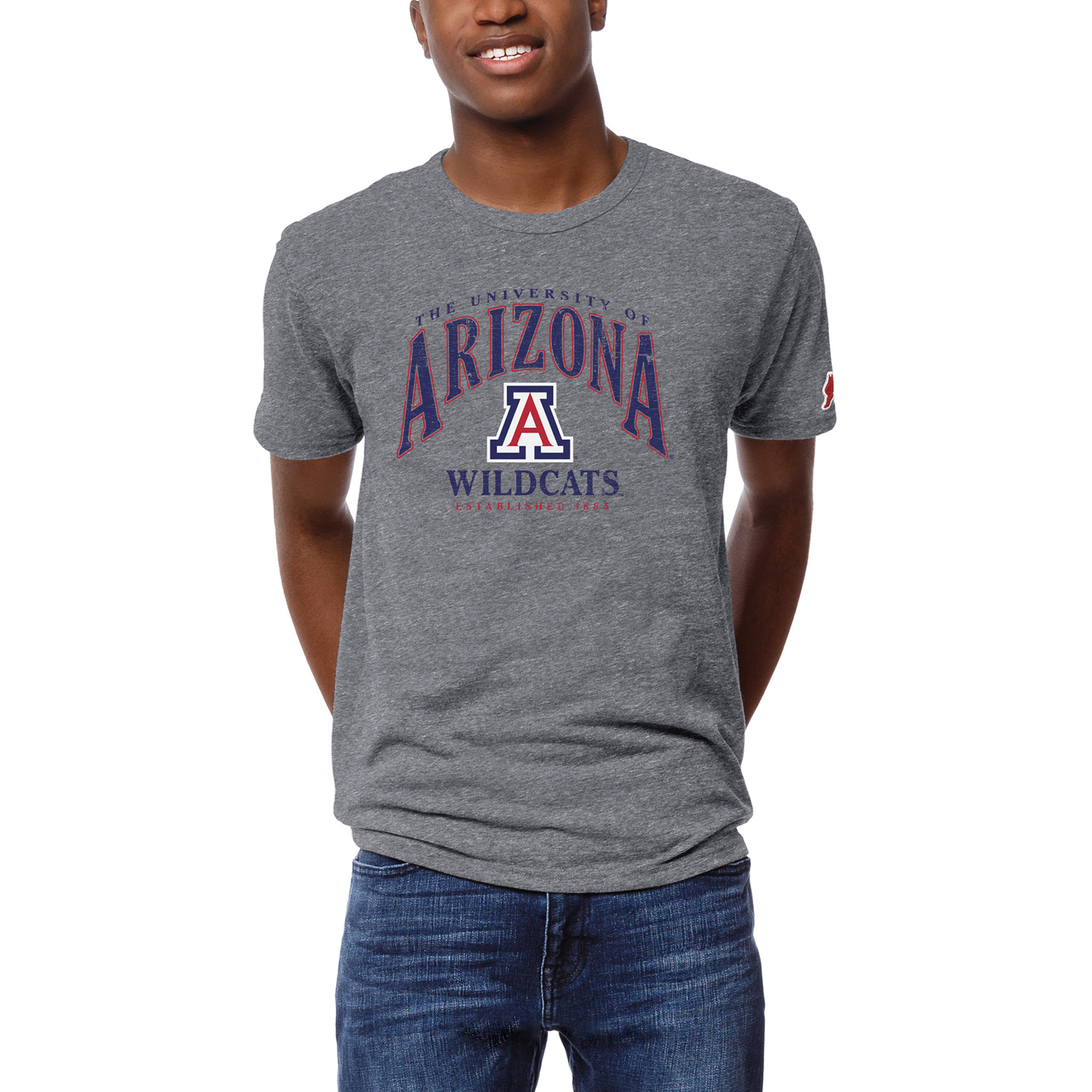 Men's League Collegiate Wear Heather Gray Arizona Wildcats Victory Falls Tri-Blend T-Shirt