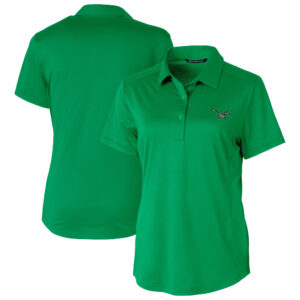 Women's Cutter & Buck Kelly Green Philadelphia Eagles Prospect Eco Textured Stretch Recycled Polo