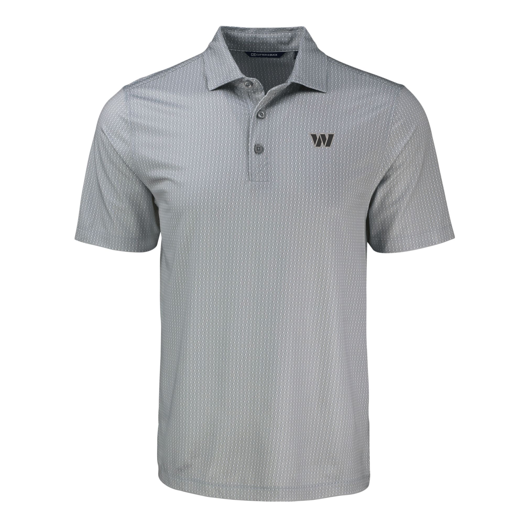 Men's Cutter & Buck Gray Washington Commanders Pike Eco Shadow Check Print Recycled Polo - Image 6