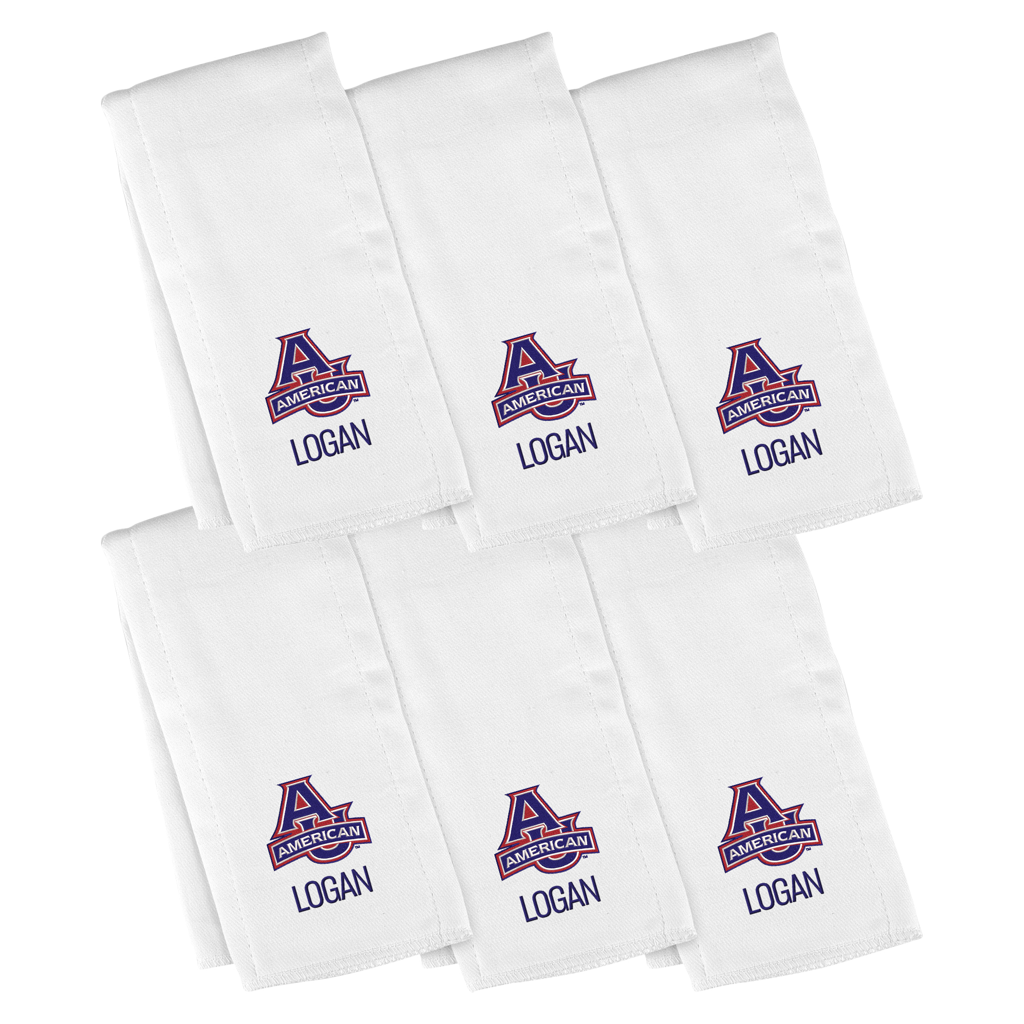 Infant Chad & Jake American University Eagles Personalized Burp Cloth 6-Pack Set