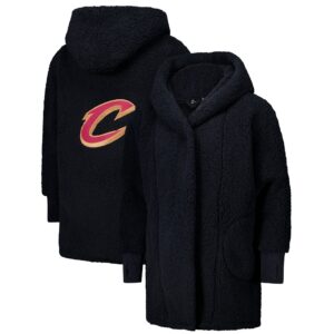 Unisex The Best Lounger in the World By Jill Martin Black Cleveland Cavaliers Oversized Open-Front Hoodie Sweater
