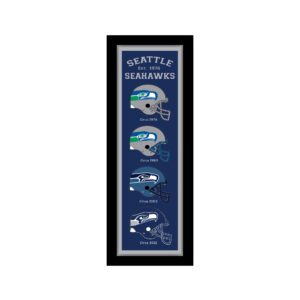 Seattle Seahawks 8" x 26" Established Date and Helmet Heritage Framed Wall Art