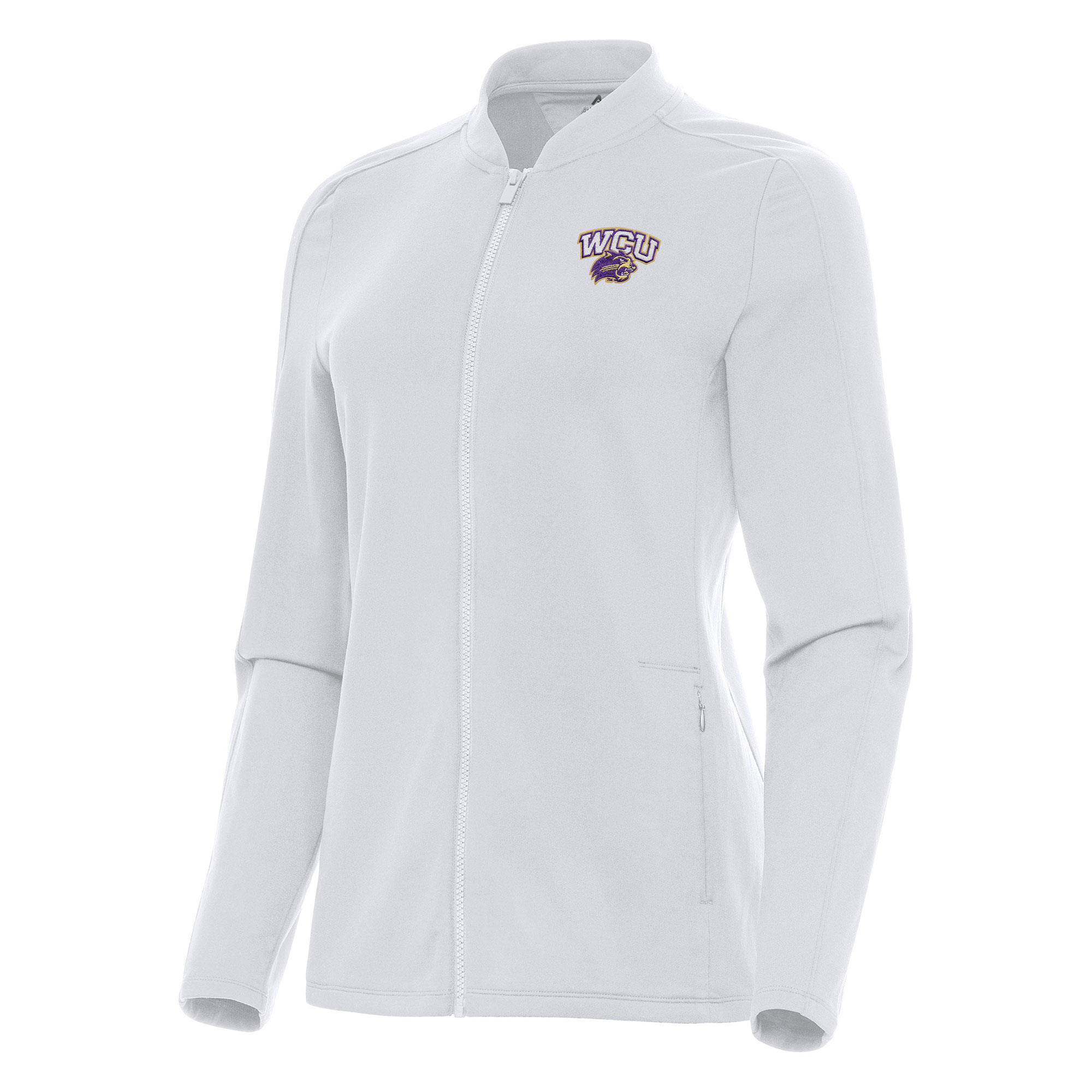 Women's Antigua White Western Carolina Catamounts Continual Full-Zip Jacket