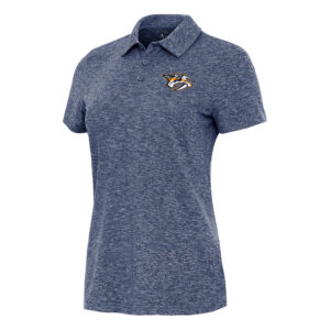Women's Antigua Heather Navy Nashville Predators Matter Polo
