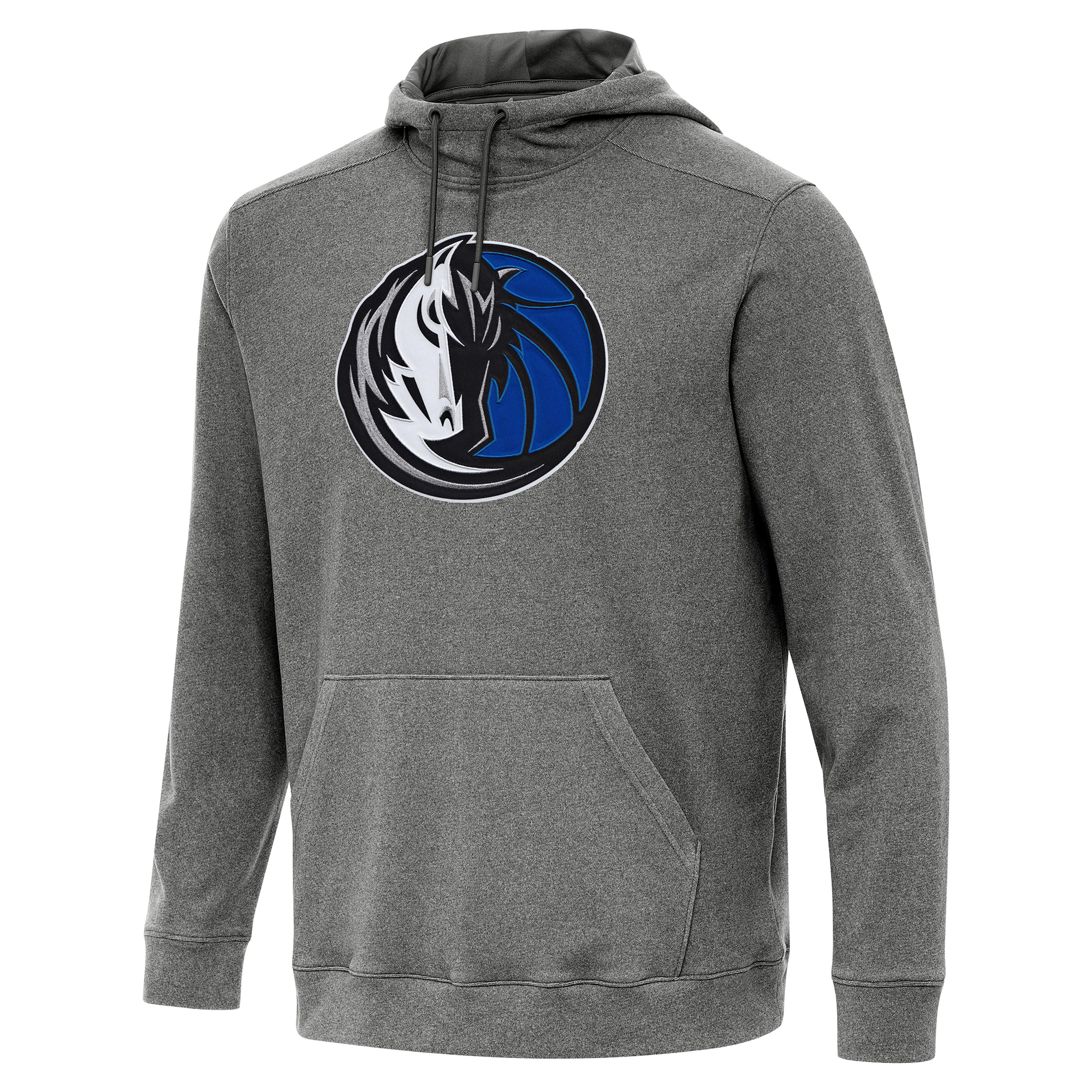 Men's Antigua Heather Black Dallas Mavericks Cloud Pullover Hoodie