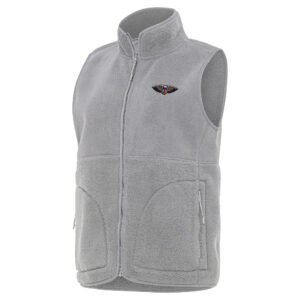 Women's Antigua  Gray New Orleans Pelicans Nostalgic Full-Zip Vest