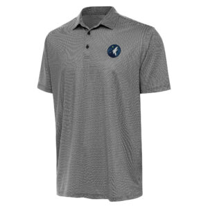 Men's Antigua Black/White Minnesota Timberwolves Rings Polo
