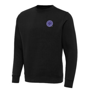 Men's Antigua Black Racing Louisville FC Victory Crewneck Pullover Sweatshirt