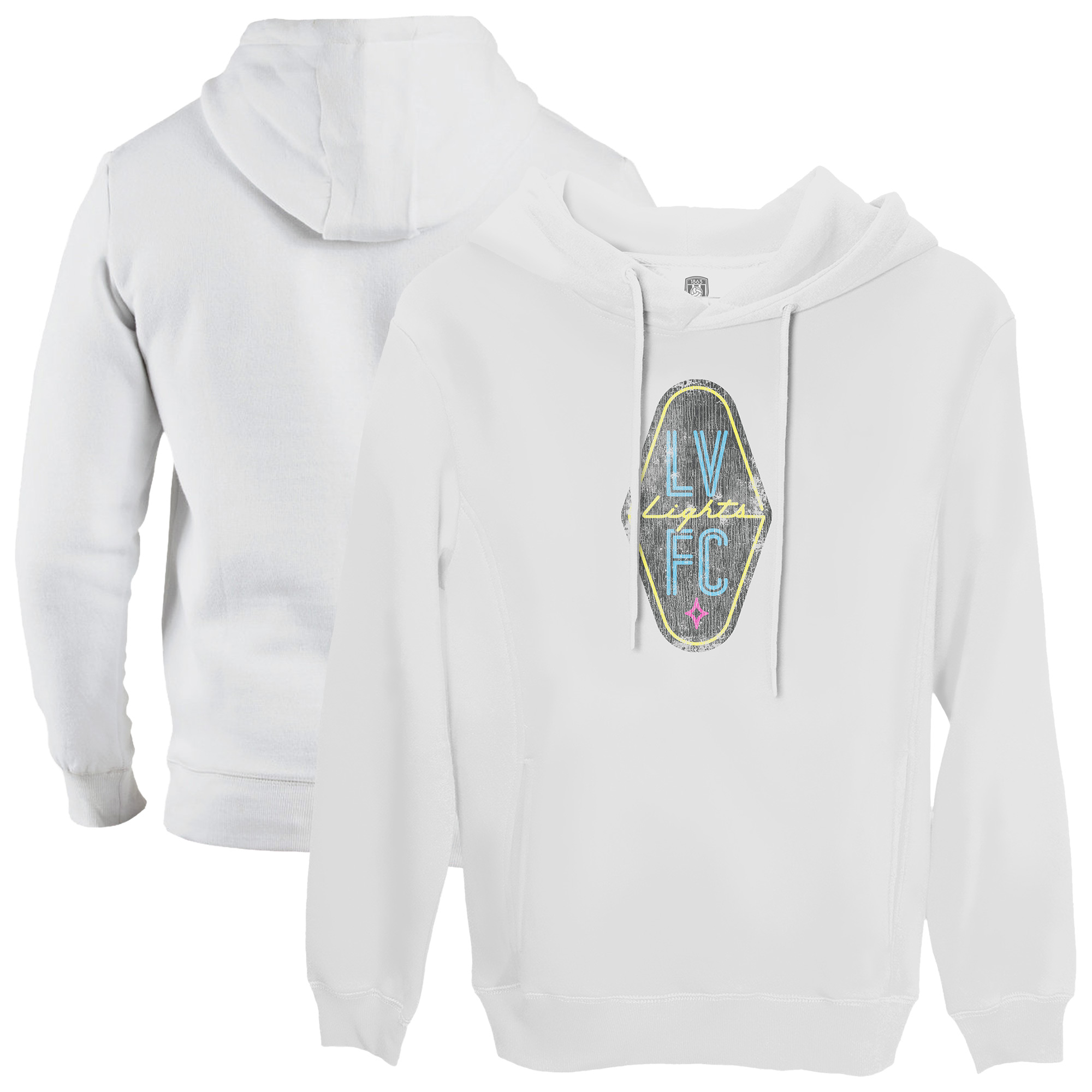 Men's 1863FC White Las Vegas Lights FC Color Badge Fleece Pullover Hoodie
