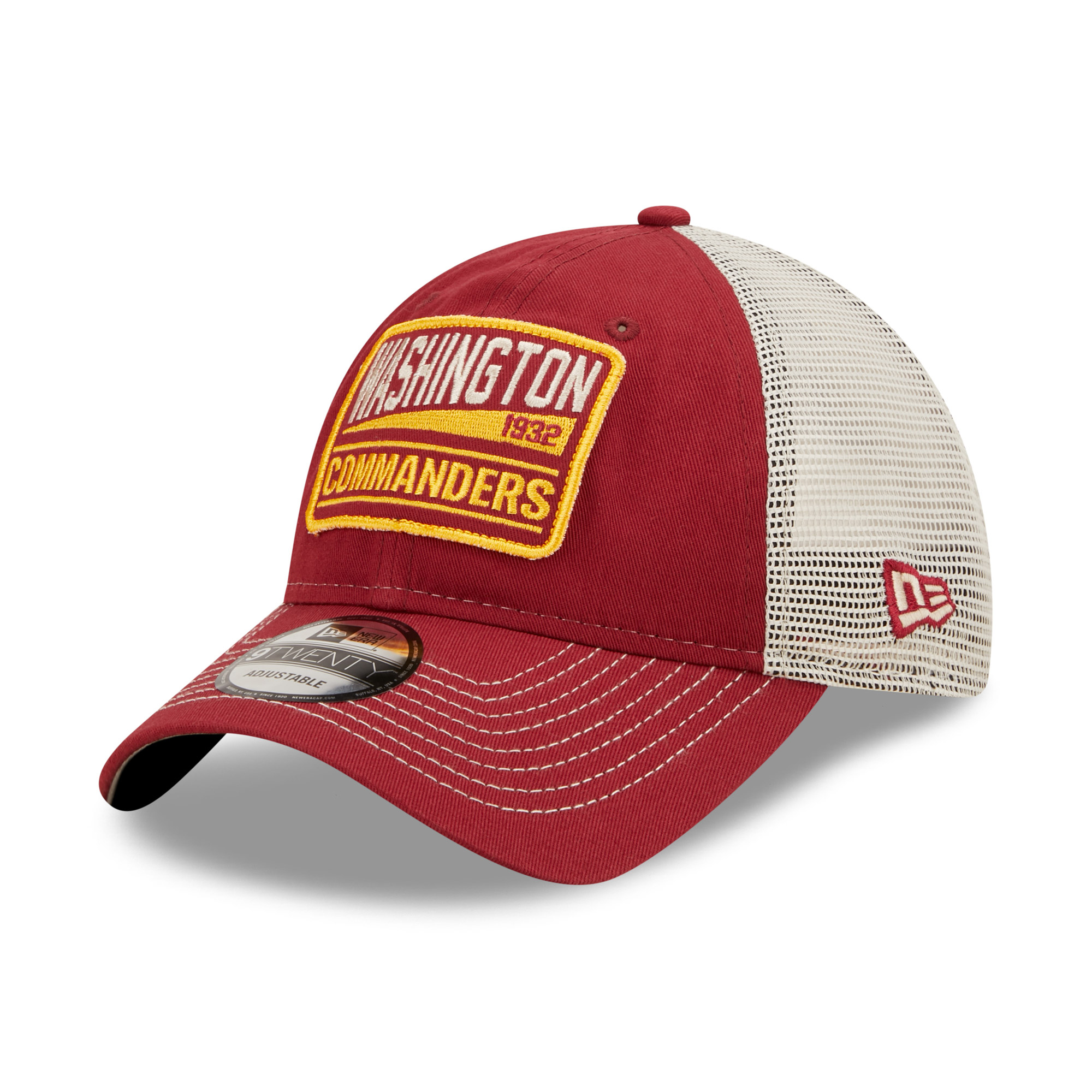 Men's New Era Burgundy/Natural Washington Commanders Devoted Trucker 9TWENTY Snapback Hat