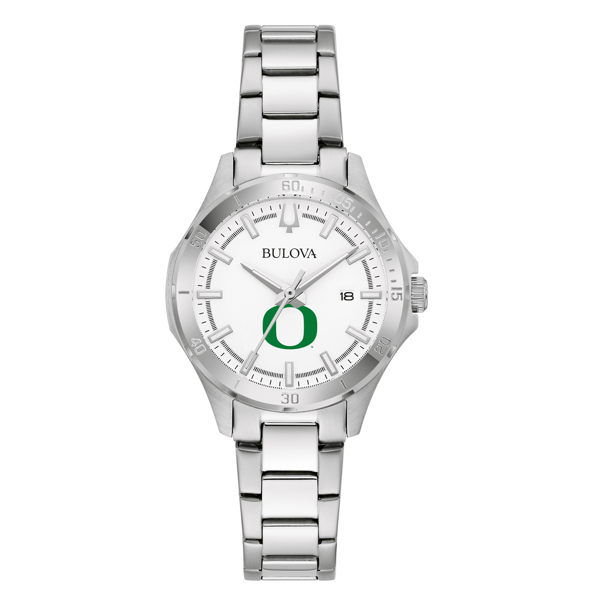 Women's Bulova Silver Oregon Ducks Stainless Steel Sport Classic Watch
