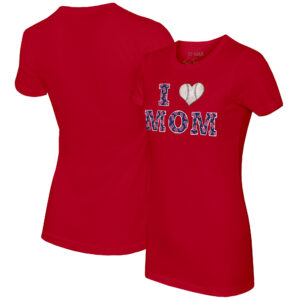 Women's Tiny Turnip Red Boston Red Sox I Love Mom T-Shirt