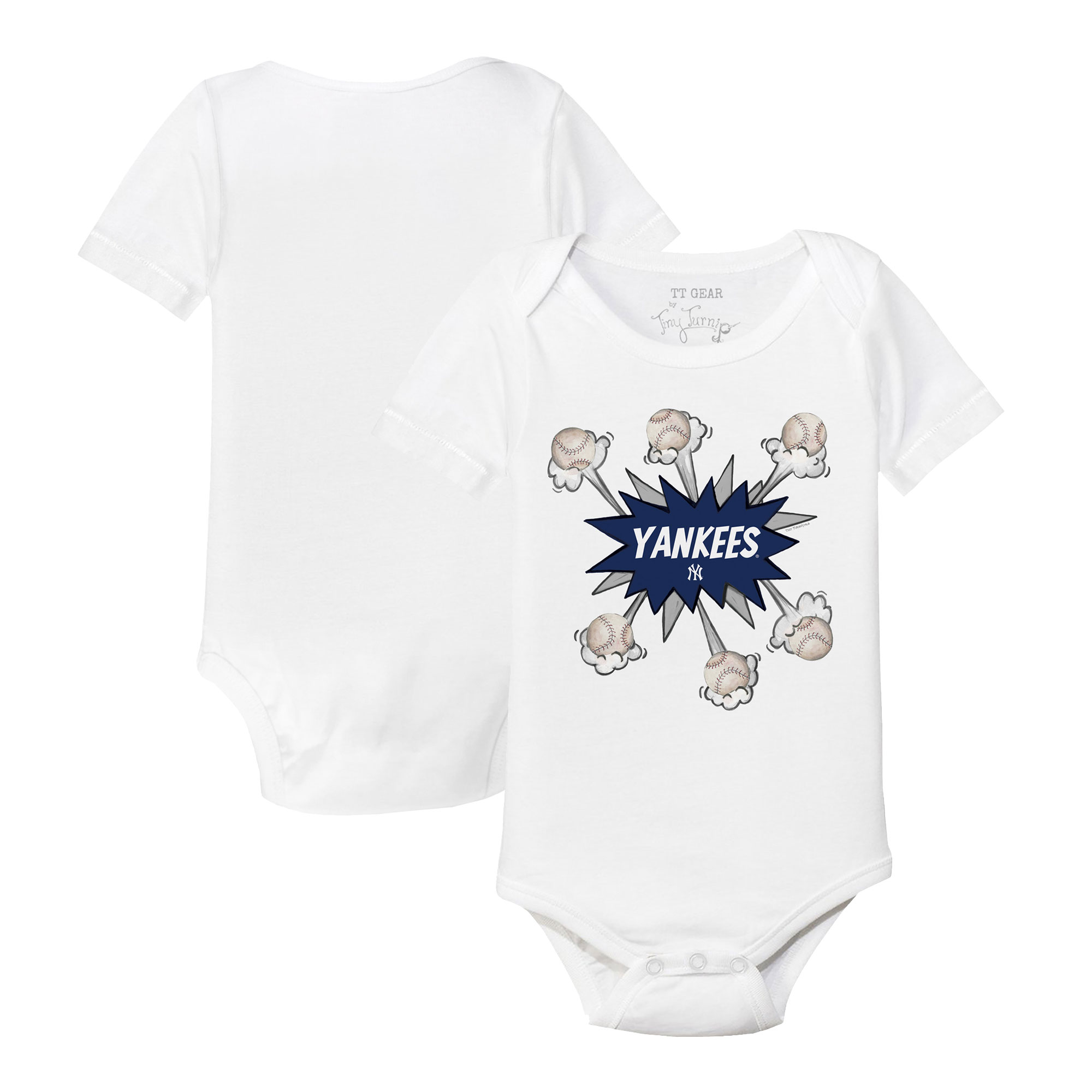 Infant Tiny Turnip White New York Yankees Baseball Pow Bodysuit