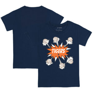 Toddler Tiny Turnip Navy Detroit Tigers Baseball Pow T-Shirt
