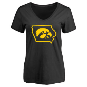 Women's Black Iowa Hawkeyes Tradition State Slim Fit T-Shirt