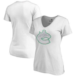 Women's White Vancouver Canucks Whiteout V-Neck T-Shirt