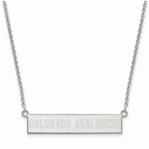 Women's Colorado Avalanche Sterling Silver Small Bar Necklace
