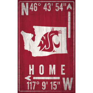 Washington State Cougars 11" x 19" Coordinate Sign