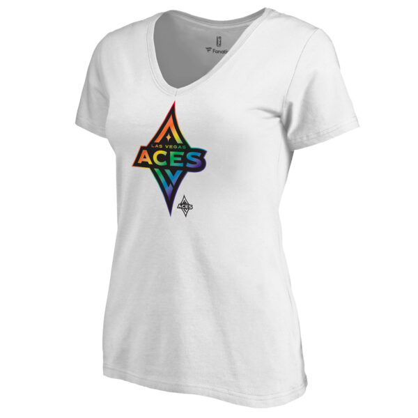 Women's White Las Vegas Aces Team Pride V-Neck T-Shirt