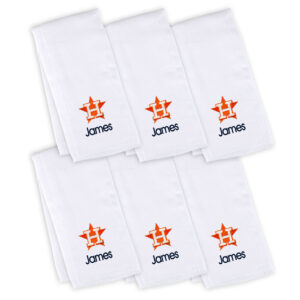 Infant White Houston Astros Personalized Burp Cloth 6-Pack