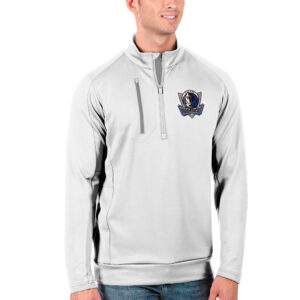 Men's Antigua White Dallas Mavericks Generation Quarter-Zip Pullover Jacket