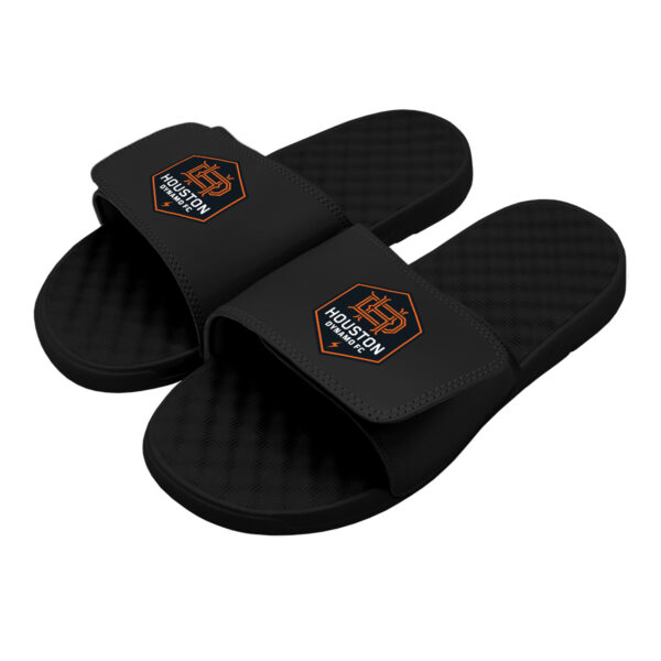 Youth ISlide Black Houston Dynamo FC Primary Logo Slide Sandals