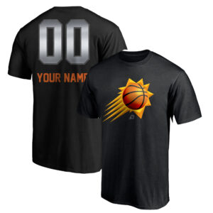 Men's Black Phoenix Suns Midnight Mascot Personalized Name & Number T-Shirt