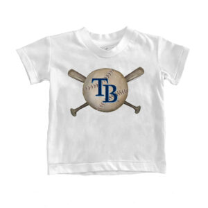 Toddler Tiny Turnip White Tampa Bay Rays Baseball Crossbats T-Shirt